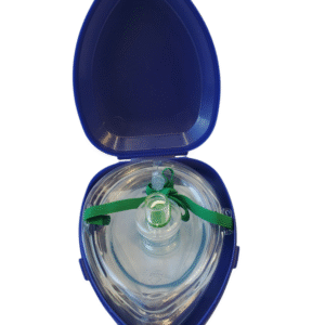 Masque de poche avec valve unidirectionnelle.